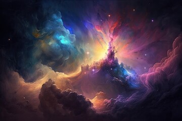 Fototapeta na wymiar background of the dream vapor galaxy nebula art. Generative AI
