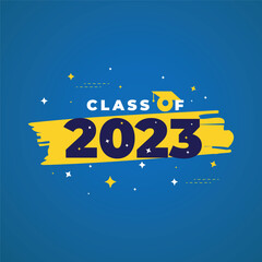  vector hand-drawn class of 2023 lettering