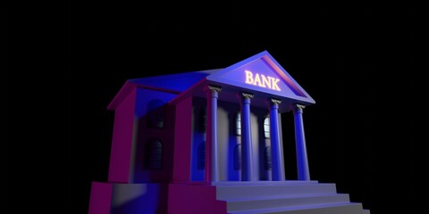 Bank collapse crisis because of failing to raise capital. Conceptual 3d rendering bankruptcy illustration