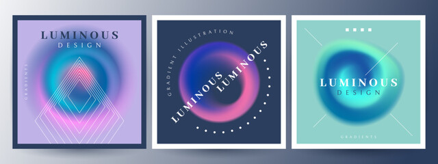 Trendy minimalistic square art templates. Abstract blended design. Suitable for social media, flyer mobile apps, banners design bundle.