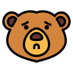 bear filled outline icon style