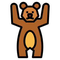bear filled outline icon style