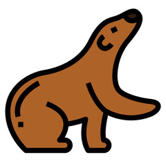 bear filled outline icon style
