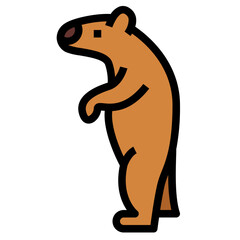 bear filled outline icon style