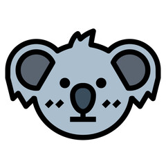 koala filled outline icon style