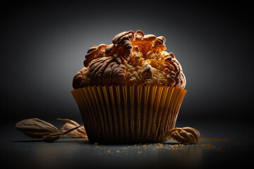 muffin with chocolate created with Generative AI technology