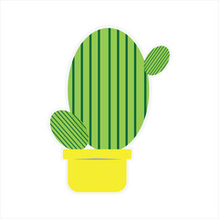Cactus and Pot Sticker