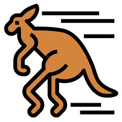 kangaroo filled outline icon style © smalllike