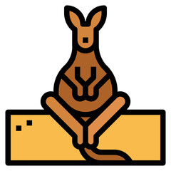 kangaroo filled outline icon style © smalllike