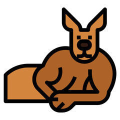 kangaroo filled outline icon style © smalllike
