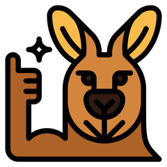 kangaroo filled outline icon style