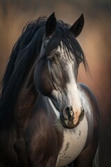 Horse on nature, national geographic, highly detailed fur, professional color grading, soft shadows, no contrast, clean sharp focus, f-stop 1.8, film photography.