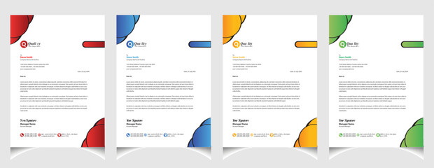 Corporate business colourful letterhead template with a4 size stationary item modern letterhead.