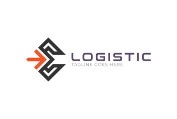 Abstract Initial E Logistic Logo, letter E and arrow combination, Usable for Business and company Logos, Flat Vector Logo Design Template, vector illustration	
