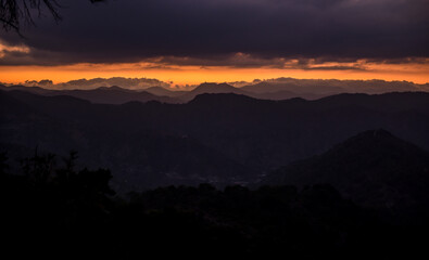 sunset in the mountains