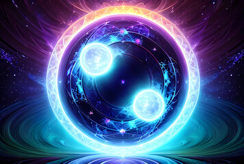 Obraz premium abstract background with circl, Generative with AI