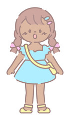 水色ワンピースの女の子⭐︎PNG