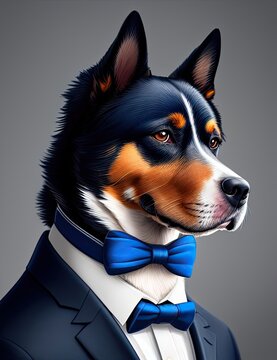 Dog as a businessman wearing suit