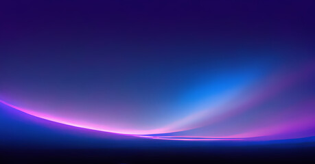 Aurora light graphic design. Digital illustration. Dark blue sky background with luminous pink shining light glare lines strokes.