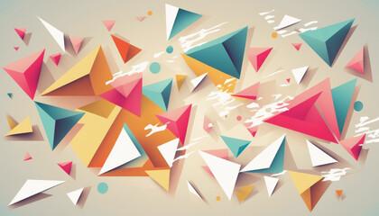 colourful origami pastel art wallpaper desktop background Generative AI, Generativ, KI
