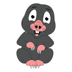 cute mole animal cartoon illustration