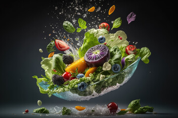 Obraz na płótnie Canvas summer salad created with Generative AI technology