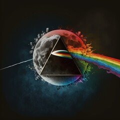 Alternative cover for pink floyd, dark side of the moon album. Generative AI