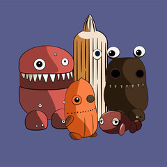 Vector monster wall arts. 