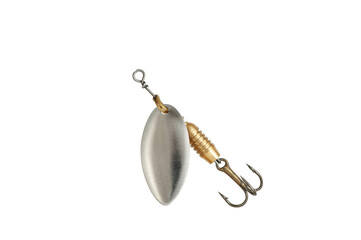 Fishing Spinner (Spoon Lure) Isolated on White background .