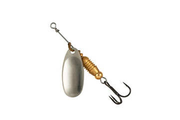 Fishing Spinner (Spoon Lure) Isolated on White background .