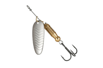Fishing Spinner (Spoon Lure) Isolated on White background .