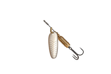 Fishing Spinner (Spoon Lure) Isolated on White background .