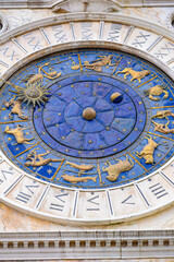 Venice, Italy - 15 Nov, 2022: Torre dell'Orologio Clock Tower in the Piazza San Marco