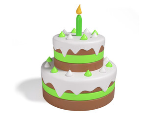 happy birthday cake Candle 3D