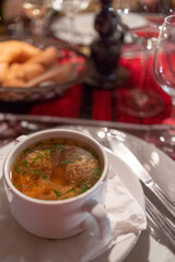 meat ball bouillon for dinner