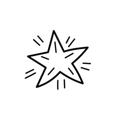 Star. Christmas doodles hand drawn