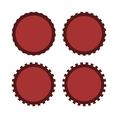 Notch Edge Red Circle Stroke Shapes