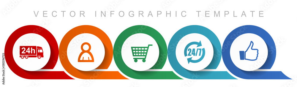 Aufkleber shopping icon set, miscellaneous icons such as 24h delivery, customer, cart and like for webdesign a