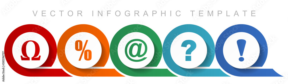 Fototapete symbols icon set, miscellaneous icons such as omega, percent, at, question mark and exclamation sign