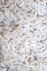 White sprinkled rice close up, abstract background