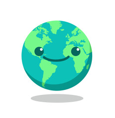 Cartoon world globe vector illustration