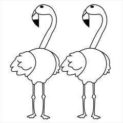 Cute vector flemish single and with couple bird cartoon illustration art.
