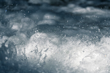 close-up of turbulent waters of a small mountain stream