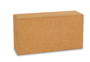 cork yoga block isolated on white