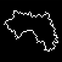 Pixel map of Guinea. Vector illustration.
