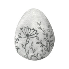 Watercolor illustration of an Easter egg. Digital clipart.