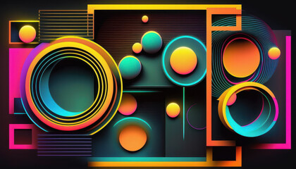 colourful bubbles design wallpaper desktop background Generative AI, Generativ, KI