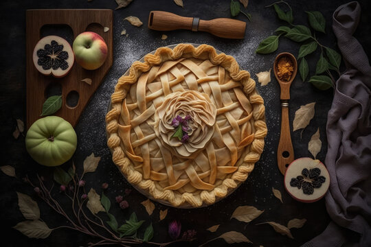 Fruit Pie with intricate crust
