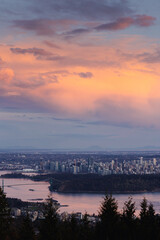 sunset over the city