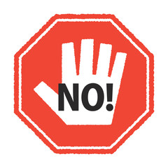 手描き風の「NO!」標識アイコン